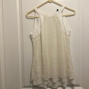 White House Black Market Silk Metallic Top Size 2